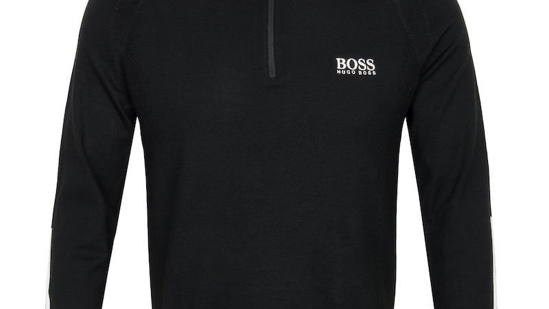 BOSS ZENNO ZIP NECK SWEATER